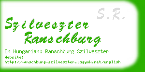 szilveszter ranschburg business card